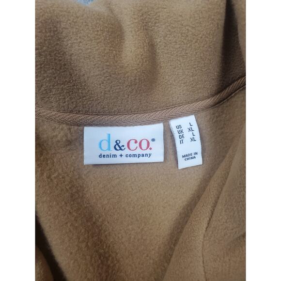 Women's Denim & Co Size Large Tan Full Zip Fleece Jacket - Picture 4 of 8